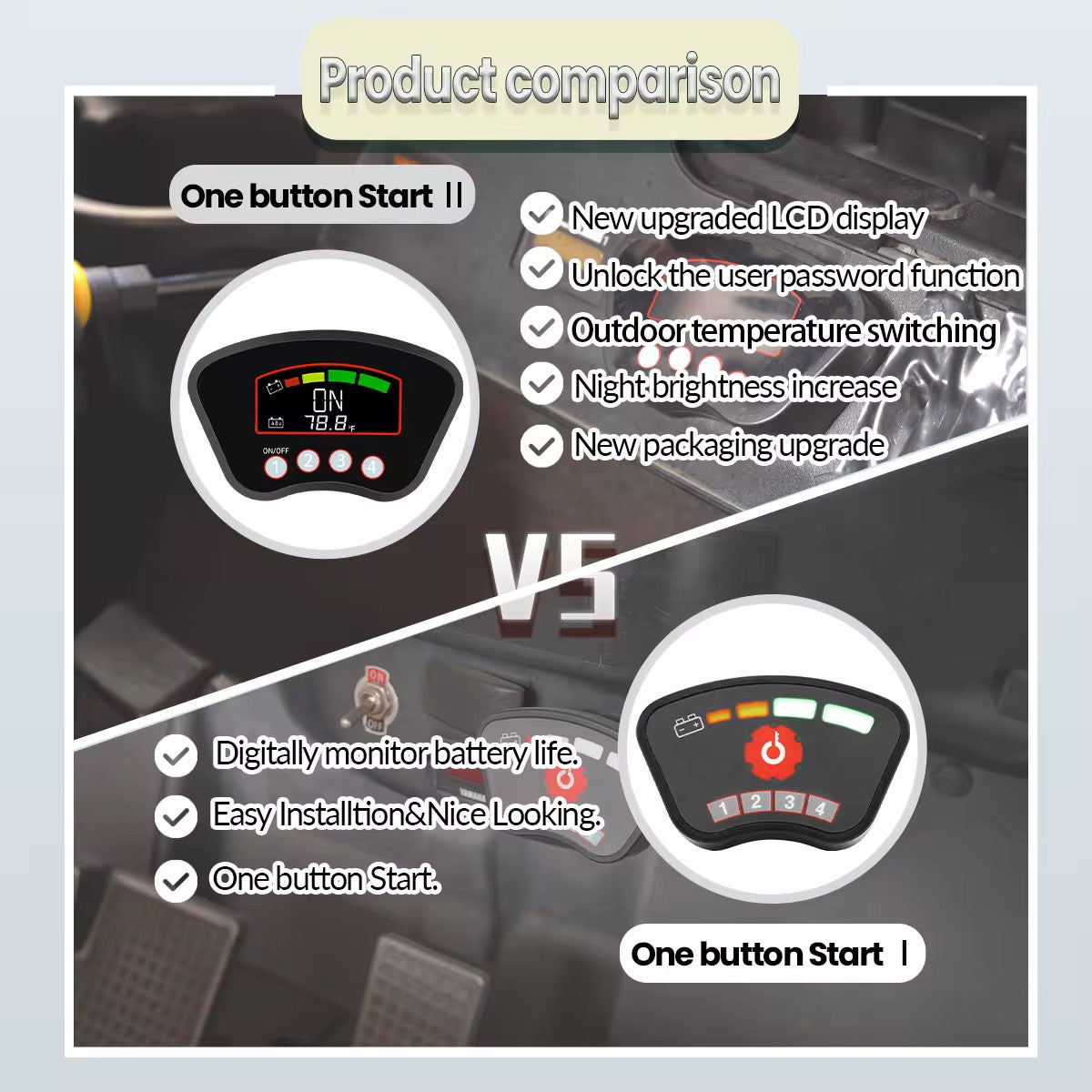 One click start for EZGO, Club Car and Yamaha Golf Carts