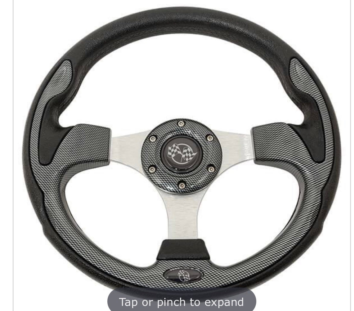 12.5-Inch Golf Cart Steering Wheel - Carbon Fibre Style