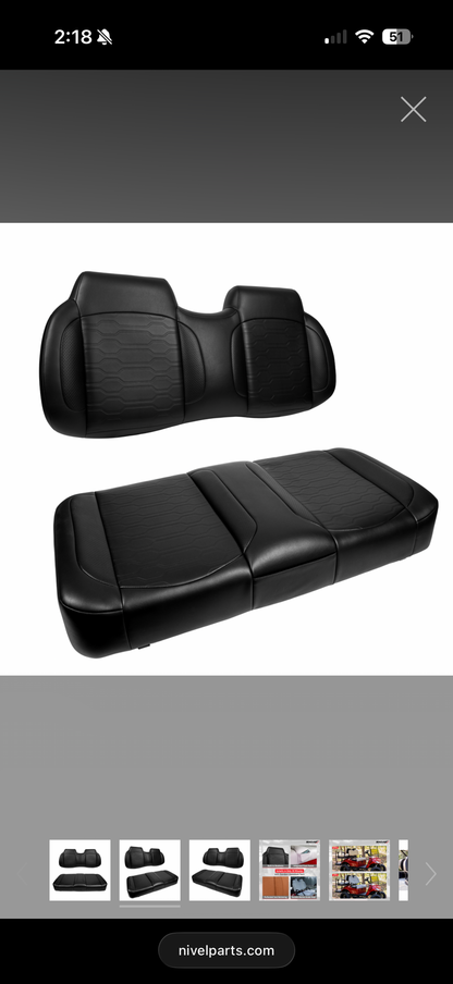 MadJax Aspen Front Seat Cushions - EZGO TXT/RXV - Black
